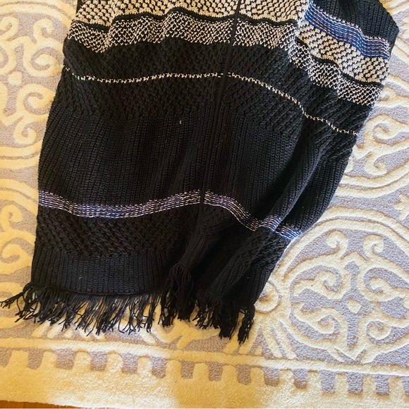 ⭐️ JOIE Jolana Black & Gray Open Fringe Slouchy Cardigan - Picture 4 of 7